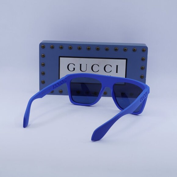 Gucci GG1570S 004 Square Sunglasses - Blue/Bronze & Blue with GG Pattern - Picture 10 of 11